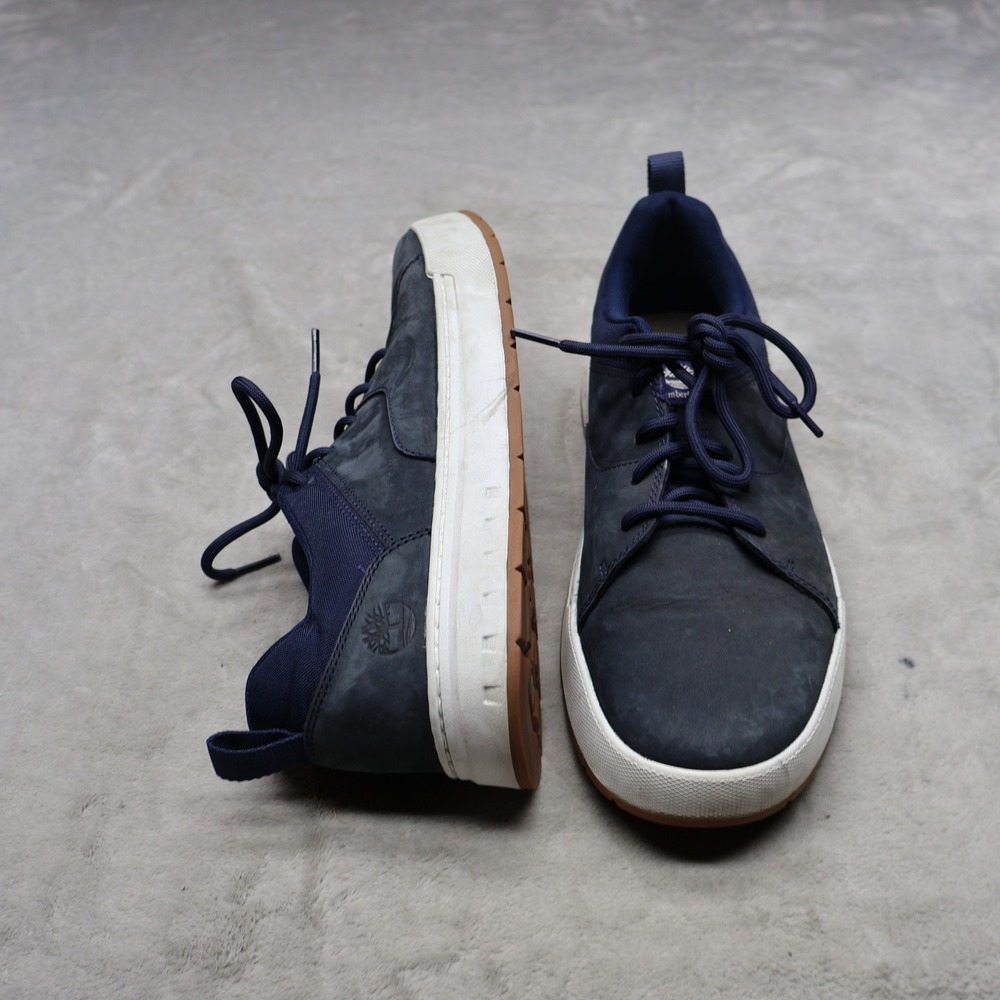 Timberland Mens 9.5 Oxford Shoes Blue Maple Grove Leather Low Top Lace Up Casual